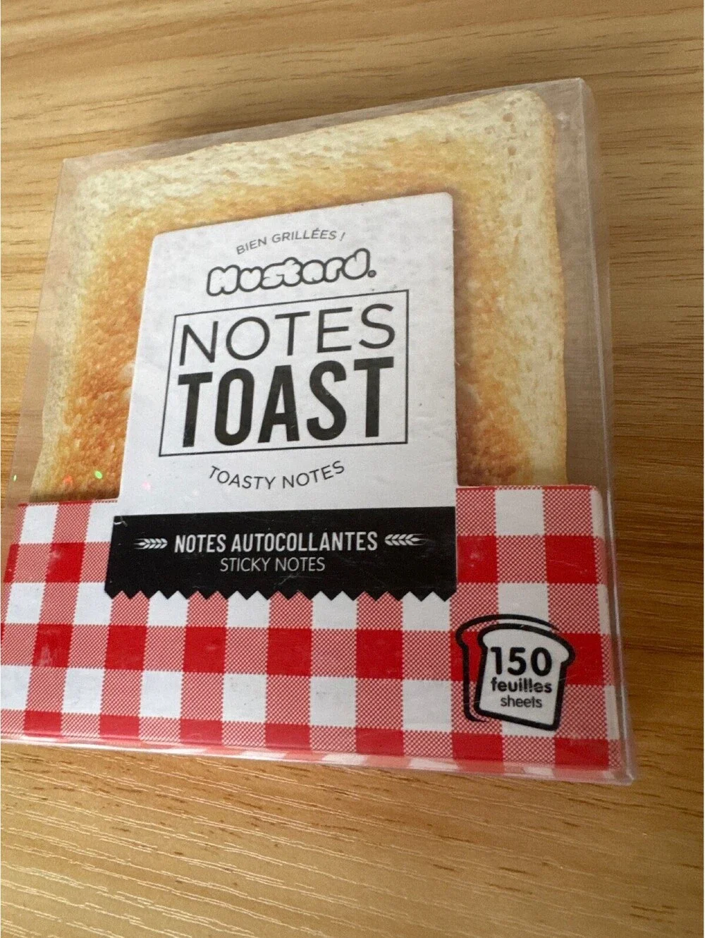 Mustard Toasty Notes Sticky Notepad Toast Shaped 150 Sheets New
